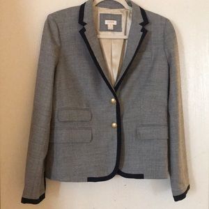 J. Crew Gray Blazer with Black Trim - Tailored Women's Jacket